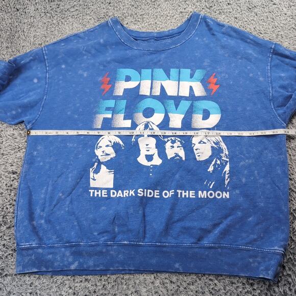 Pink Floyd Sweater Adult 2XL Blue Dark Side Of The Moon Crew Neck Pullover Rock - Picture 3 of 6